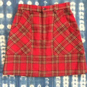 High waist plaid skirt